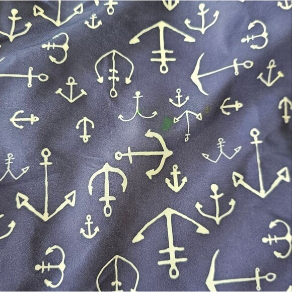 Lands End Men' Elastic Waist swim shorts trunks anchor pattern w/ pockets Medium - Picture 4 of 6